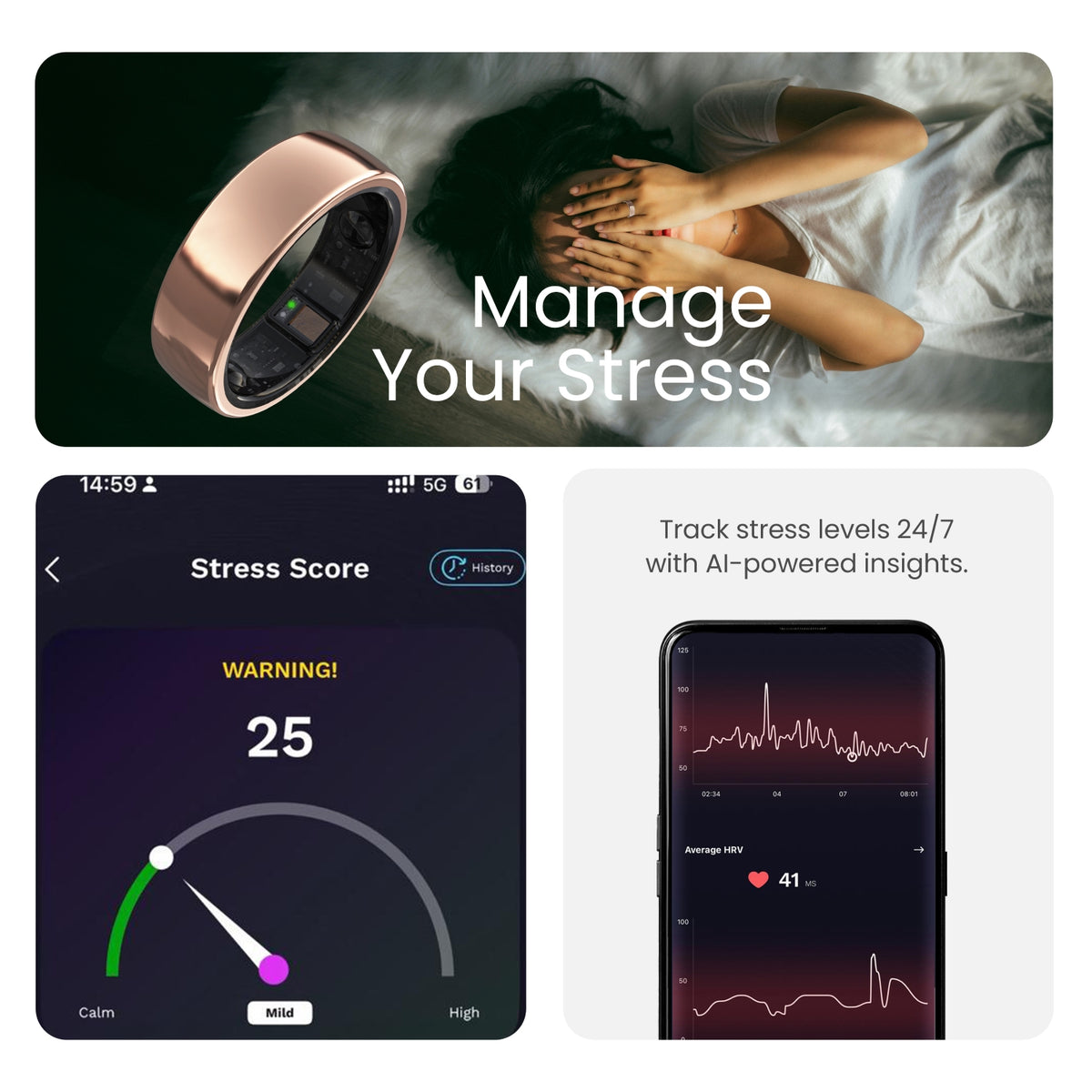 Aabo Smart Ring | Health Ring for Sleep, Stress & Fitness Tracking